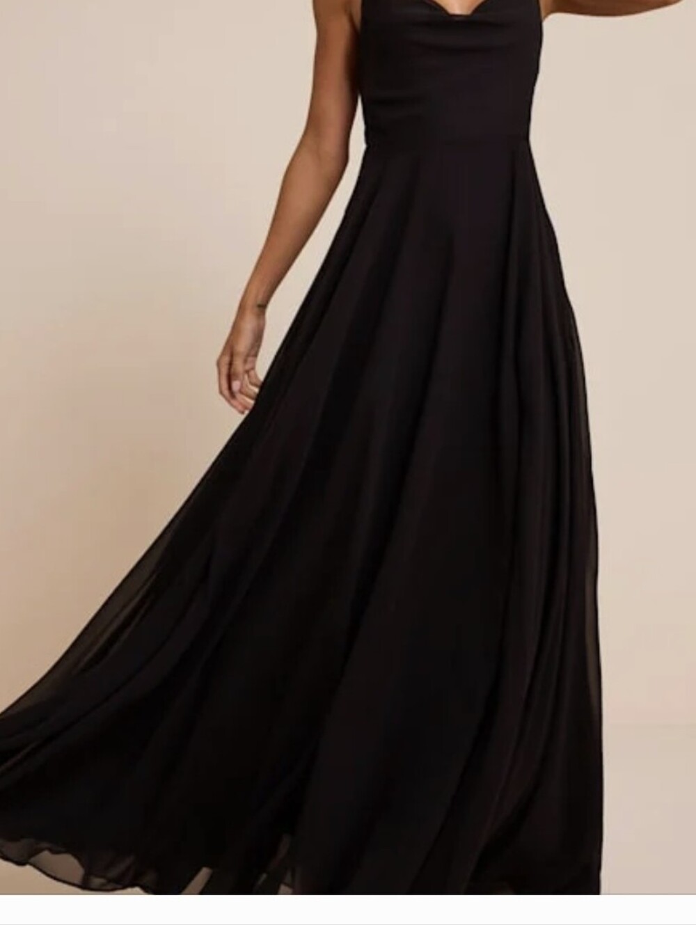 Abercrombie & Fitch Black Maxi Dress with Flowing Skirt